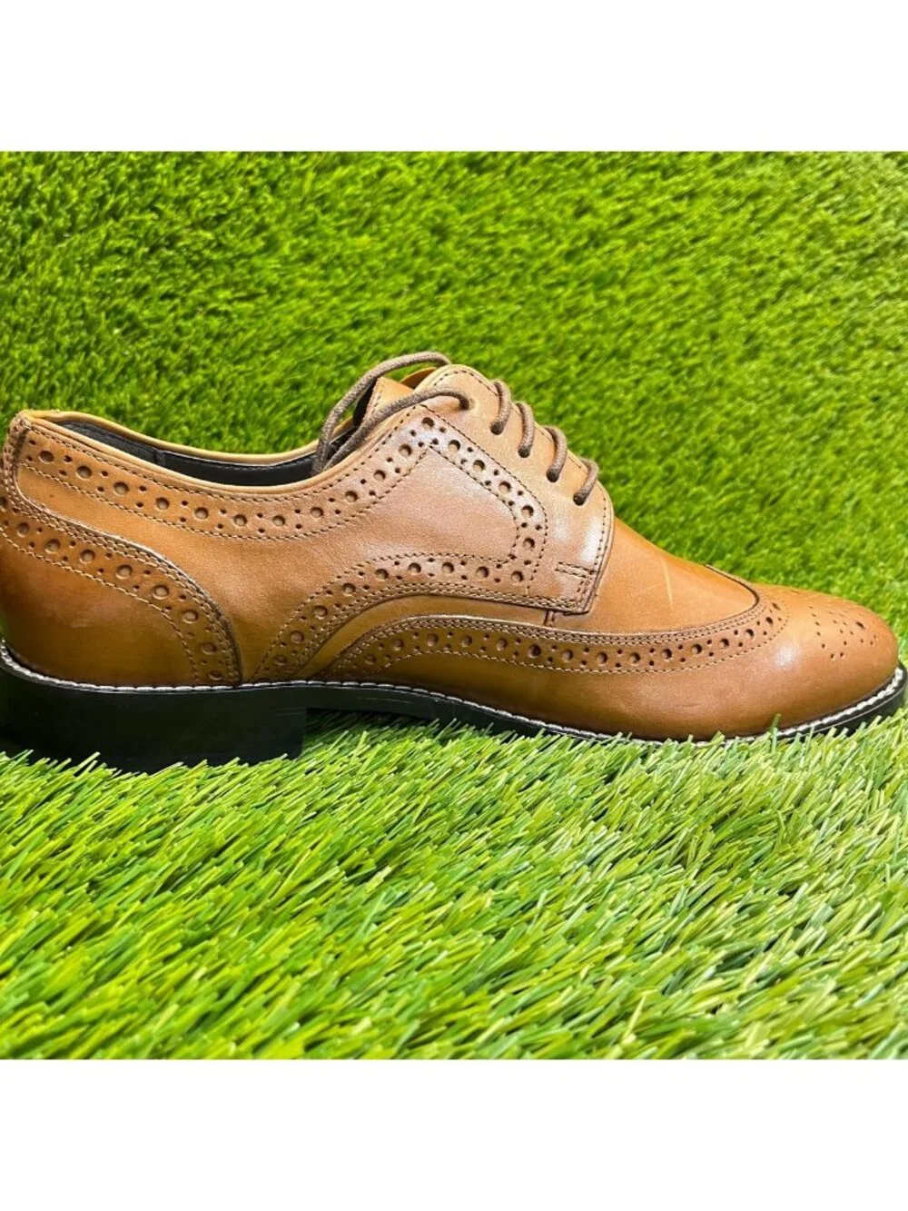 Nunn Bush Nelson Comfort Gel Mens Size 9 Brown Classic Wingtip Oxford Shoes